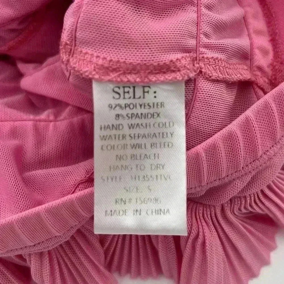 Item Ditto Pink Strapless Layered Ruffle Crop Top Size Small - Picture 8 of 8